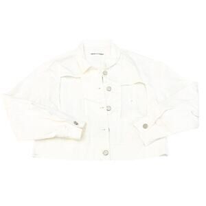 Rocket x Lunch Cutout Designer Denim Jacket White Size Small